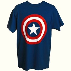 BOGO NWT MARVEL Captain America Star Shield Icon Movie Logo Graphic Teeshirt